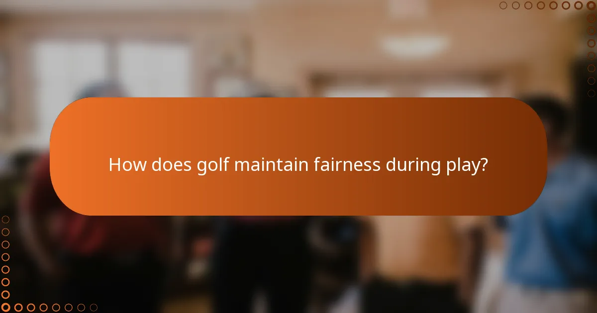 How does golf maintain fairness during play?