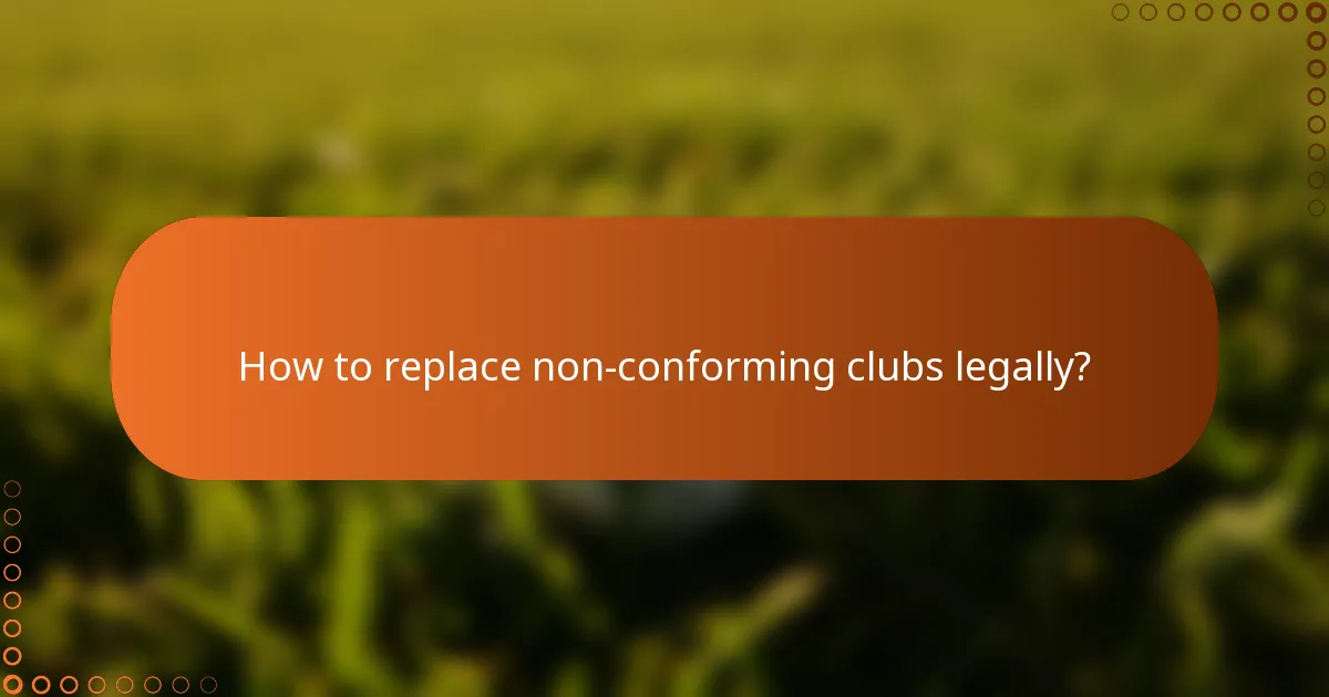 How to replace non-conforming clubs legally?