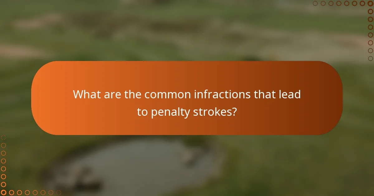 What are the common infractions that lead to penalty strokes?