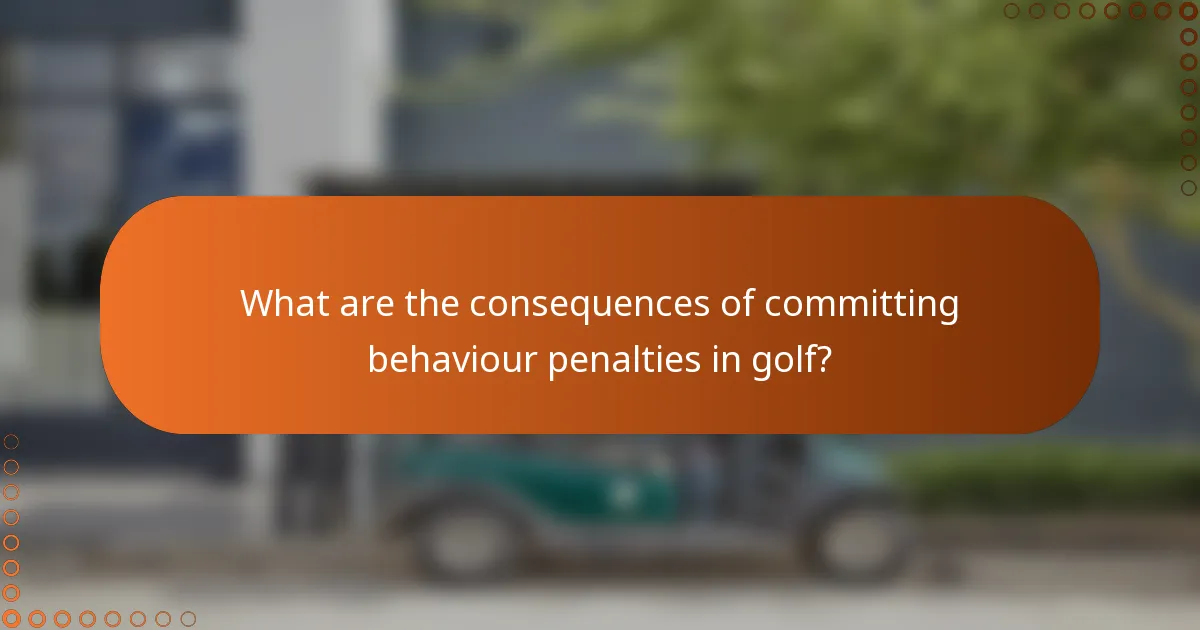 What are the consequences of committing behaviour penalties in golf?