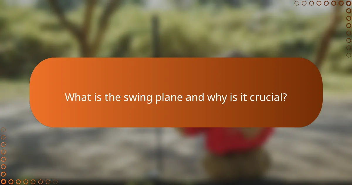 What is the swing plane and why is it crucial?